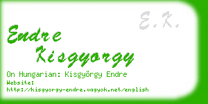endre kisgyorgy business card