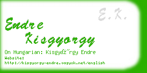 endre kisgyorgy business card